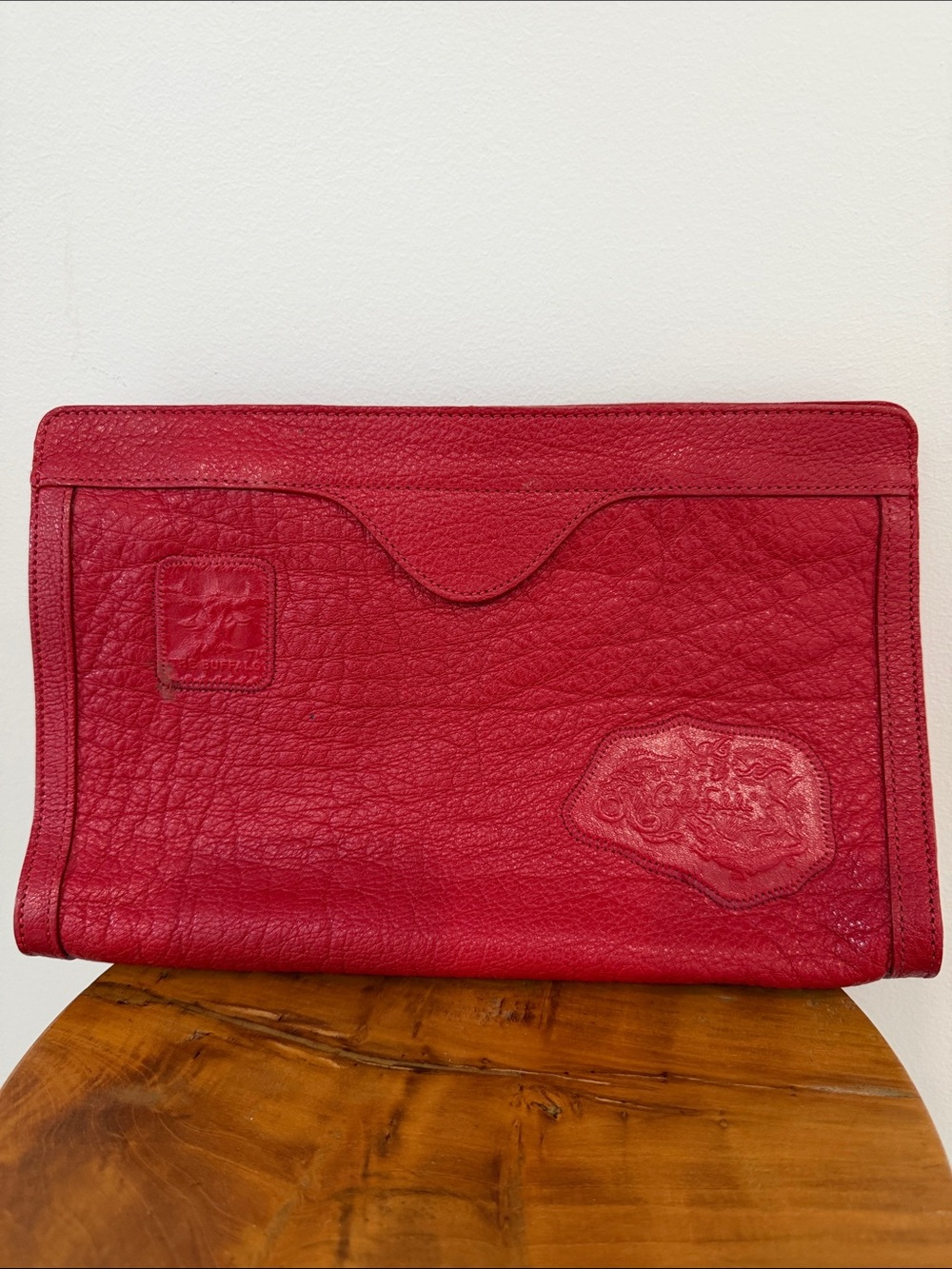 Red Leather Clutch Bag - Carlos Falchi